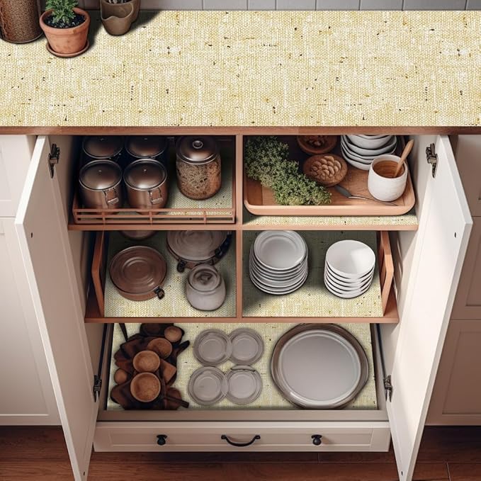 Shelf Liner Non Adhesive, 12 Inch x 10 Feet Cabinet Liners for Pantry Drawer Vanity, Drawer Liners Strong Grip Non Slip Waterproof, Shelf Liners for Kitchen Cabinets