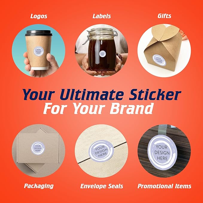 100 Custom Vinyl Stickers - Upload Your own Image, Text, Design, Logo - Personalized Logo Labels for Handmade, Packaging, Bottle, Jars, Candle, Brand Stickers (Lavender Swirls, 1x1)