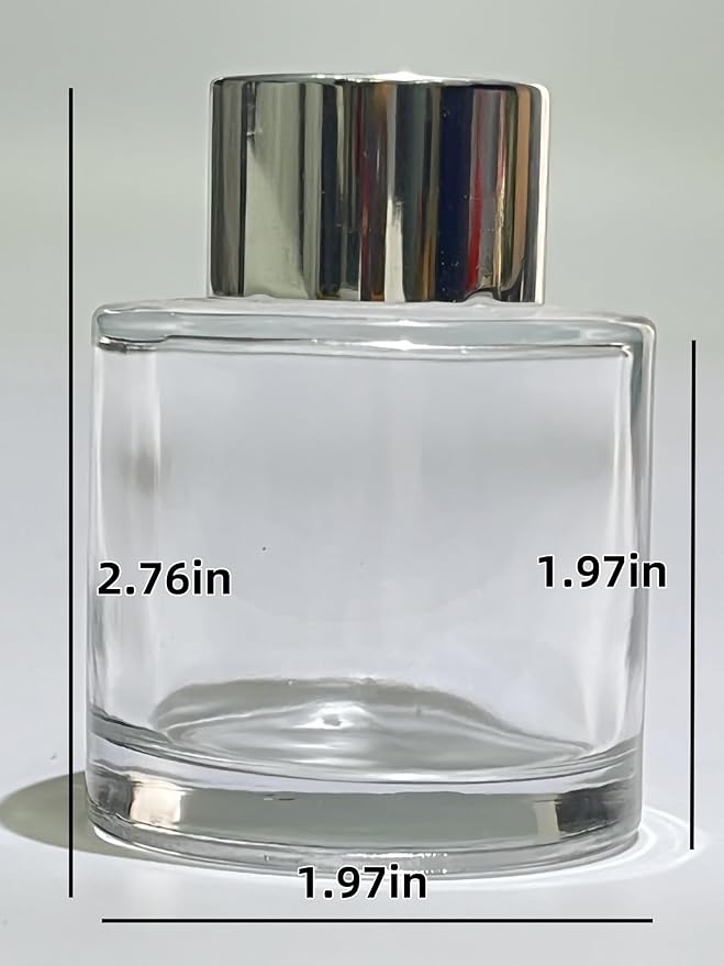 8PCS Reed Diffuser Bottles Empty, 40Pcs Reed Diffuser Stick, Diffuser Bottle Capacity 50ml (1.7oz) Diffuser Stick 3.5mm-190mm, Suitable for Home, Hotel, Restaurant, Office Aromatherapy Tasks