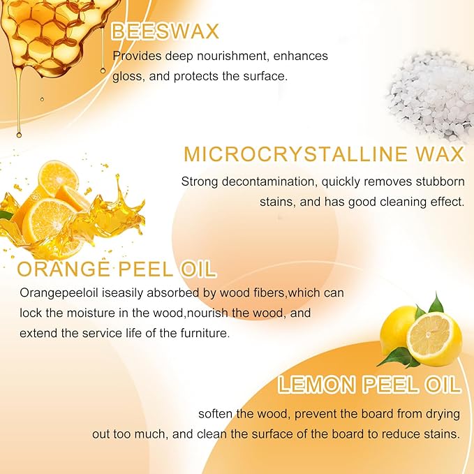 2PCS Natural Beeswax Care Spray & Restorer, The Original Beeswax Spray, Wood Seasoning Beewax For Furniture Floor, for Furniture, Floor, Tables, Cabinets