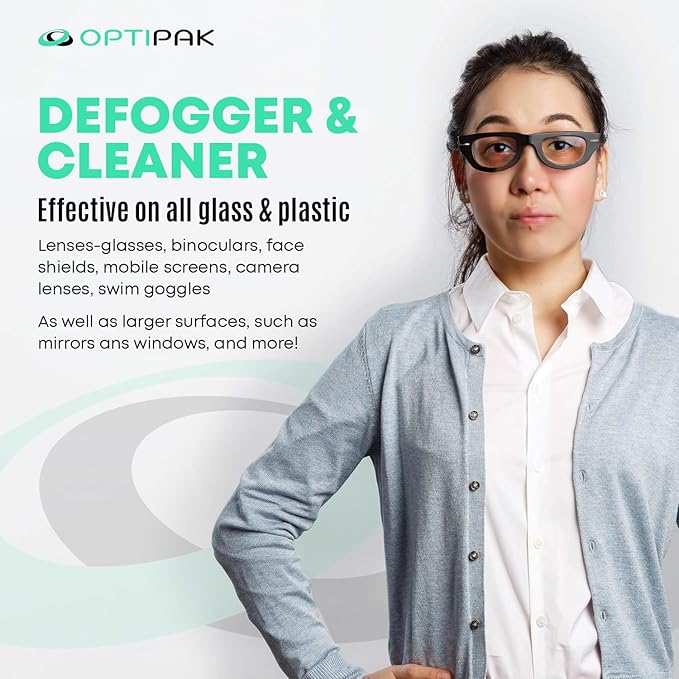 Anti Fog Wipes for Glasses, Binoculars, Face Shields, Ski Masks or Swim Goggles | Pre-Moistened Cleaning Antifog Lens Wipes for Eyeglasses and Defogger for Glasses (30 Count Pack of 2)