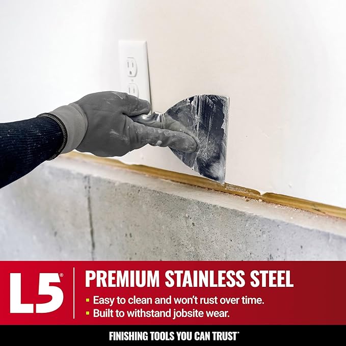 3" All Stainless Steel Joint Knife - LEVEL5 | Professional Grade Putty Blade, Premium Polished All-Metal, Precision Ground Edge, Ergonomic, Corrosion Resistant | 5-403