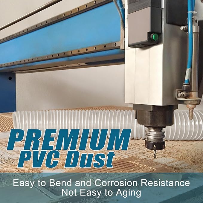 PVC Dust Collection Hose 6" x 5'- Heavy PVC Fume Collection Hose for Workshop, Woodworking, Dust Collection Systems