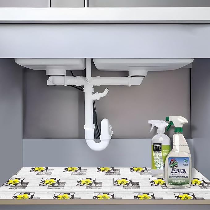 Non Adhesive Shelf Liner Kitchen 12" W x 60" L Drawer Liner Pantry Liner for Shelves Cupboard Liner Kitchen Cabinet Cover Easy to Trim