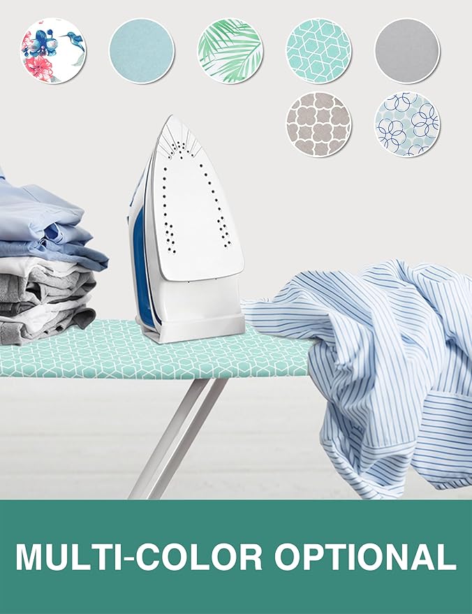 Extra Wide Ironing Board Cover and Pad,18X49 Reflective Silicone Ironing Board Cover,Resist Scorching and Staining,4 Fasteners,Elastic Edges,Large Protective Scorch Mesh Cloth