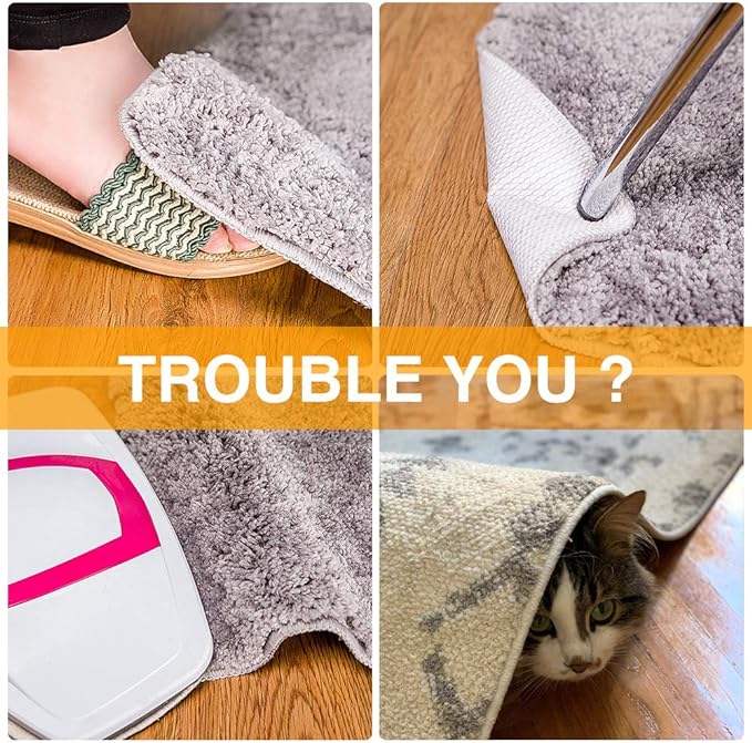 Home Techpro Rug Pads Grippers, 8 PCS Non Slip Washable Grippers, “Vacuum TECH” - New Materials to Anti Curling Rug Pad : Keep Your Rug in Place & Make Corner Flat and Easily Peel Off