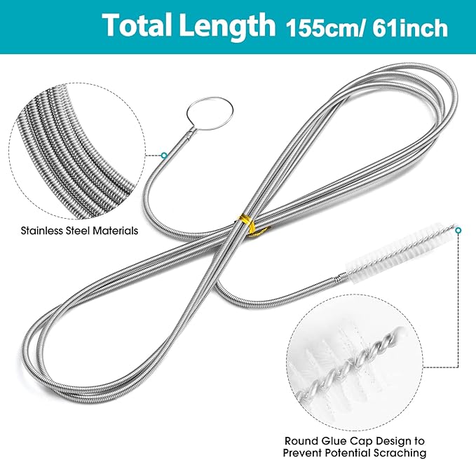 Long Drain Brush Flexible Feeding Tube Brush Slim Cleaning Brush Hose Pipe Brush