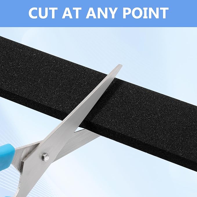 Weather Stripping Door Seal Strip- 1/2 Inch X 2/5 Inch X 13Feet, Strong Adhesive, Lightproof, Soundproof, Weatherproof Foam Tape Insulation for Sliding Door, Front Door Frame, Windows- Black