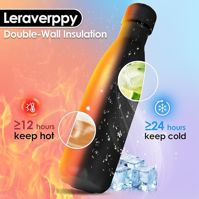 17oz Cola-Bottle Shaped Stainless Steel Leak-proof Water Bottle,Double Wall Vacuum Insulated Metal,Travel Mug For Sports Indoors & Outdoors,BPA-Free Kids Flasks,Assorted(4 Pack)
