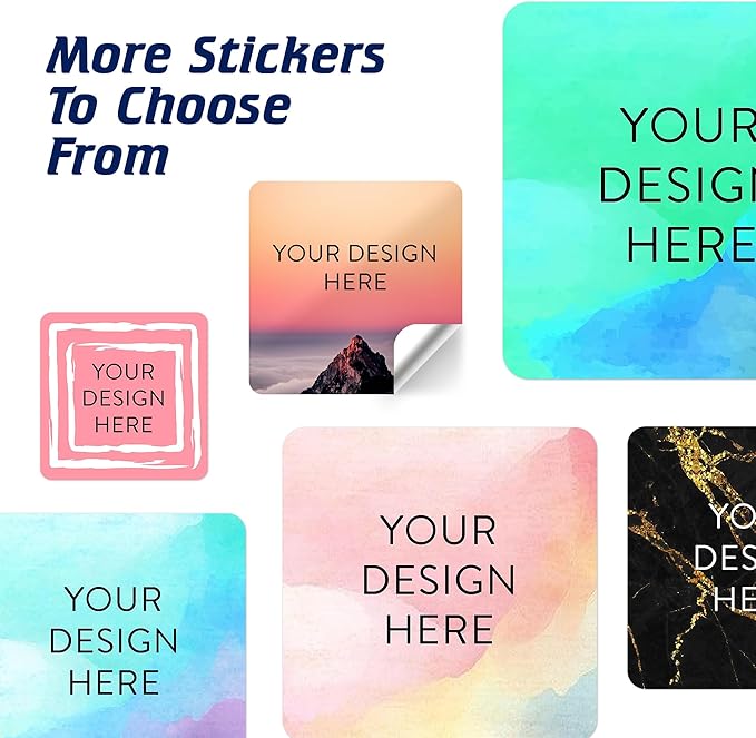 100 Custom Vinyl Stickers - Upload Your own Image, Text, Design, Logo - Personalized Logo Labels for Handmade, Packaging, Bottle, Jars, Candle, Brand Stickers (Mountain, 4x4 Square)