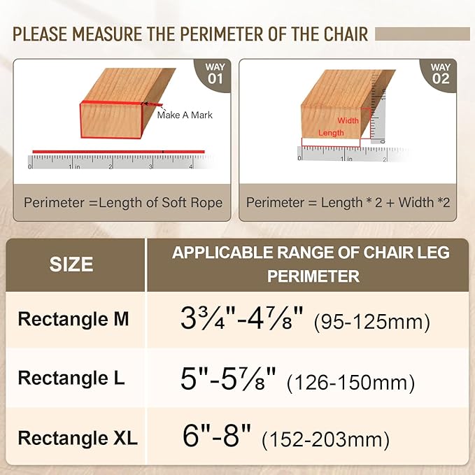 BUMACO Chair Leg Floor Protectors Rectangle Chair Leg Protectors for Hardwood Floors Silicone Pads Covers to Protect Floors(Clear-20 Pcs, Rectangle M Fit (Perimeter: 3-3/4"~4-7/8")
