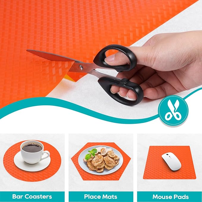 Fridge Liner Shelf Liners for Kitchen Cabinet Refrigerator Liners Waterproof & Oil-Proof Kitchen Cupboard Liner Non Adhesive Drawer Mats EVA Material for Shelves -Red 11.8 x 59 Inches