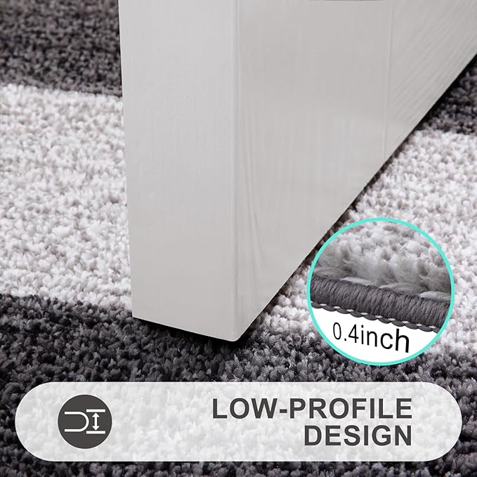 Kitinjoy Indoor Outdoor Door Mat, 36x24 Non-Slip Absorbent Dirt Trapper, Low-Profile Washable Inside Entrance Front Floor Mat, Sturdy Soft Entry Doormats for Entryway, Grey