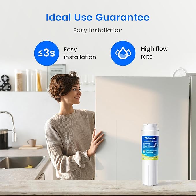 Waterdrop EDR4RXD1 Replacement for EveryDrop® Filter 4, Whirlpool® UKF8001, 4396395, Maytag® UKF8001AXX-200, UKF8001AXX-750, WD-F07, Refrigerator Water Filter, 6 Filters (Package May Vary)