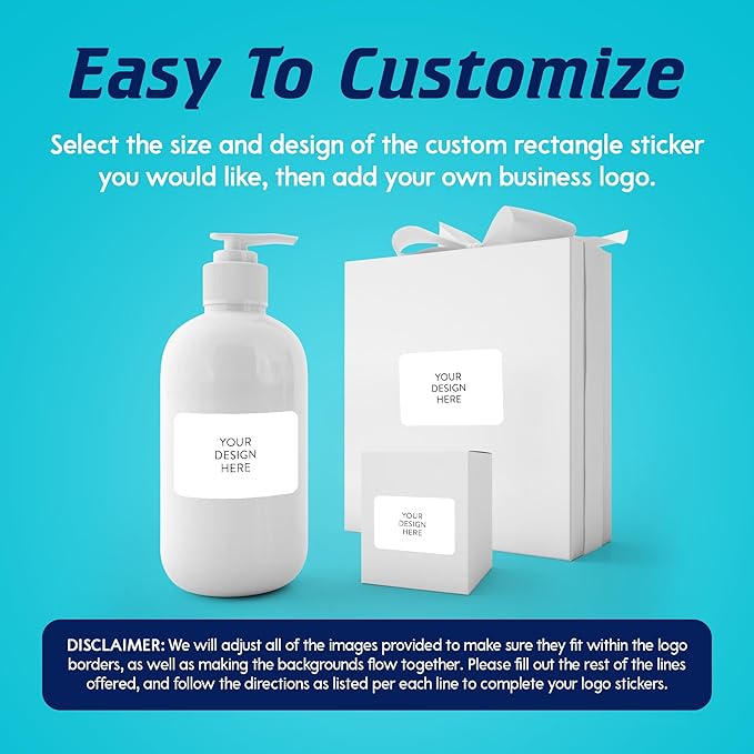 5-1000 Custom Vinyl Stickers - Upload Your own Image, Text, Design, Logo - Personalized Logo Labels for Handmade, Packaging, Bottle, Jars, Candle, Brand Stickers (White, 4x2)