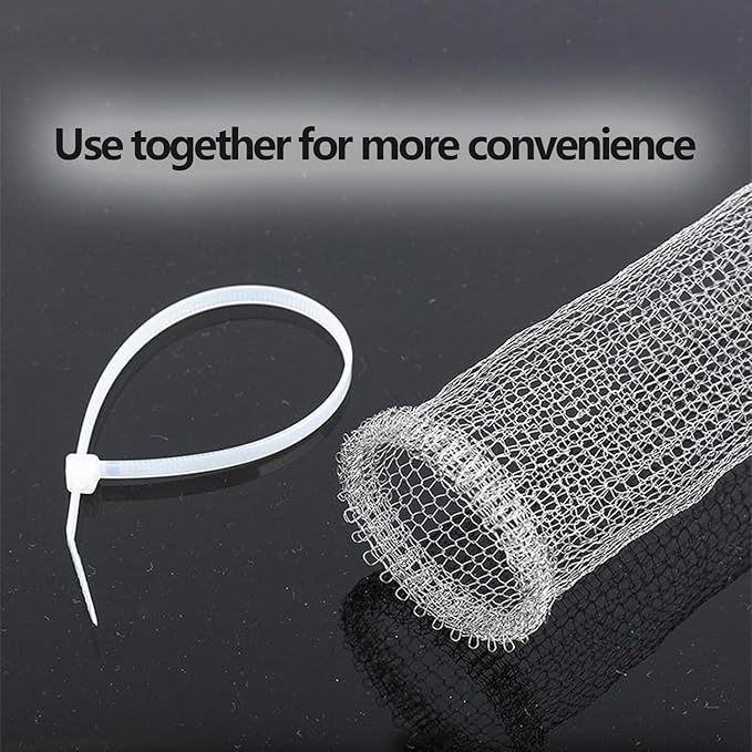 Stainless Steel Lint Traps for Washing Machine Drain Hose – Mesh Filter with Cable Ties for Laundry Sink and Drain Protection(24)
