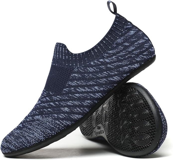 QZKDM Lightweight Slip on Grip Indoor House Slippers Barefoot Non Slip Home Exercise Yoga Shoes for Men Women