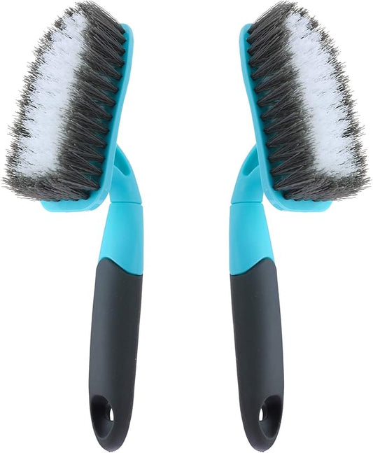 2-Pack Scrub Brush for Cleaning with Long Handle, Medium Firm Brush Bathroom Cleaning Supplies and Bathtub Cleaner and Shower Cleaning, Multi-Scene Use for Kitchen or Carpet
