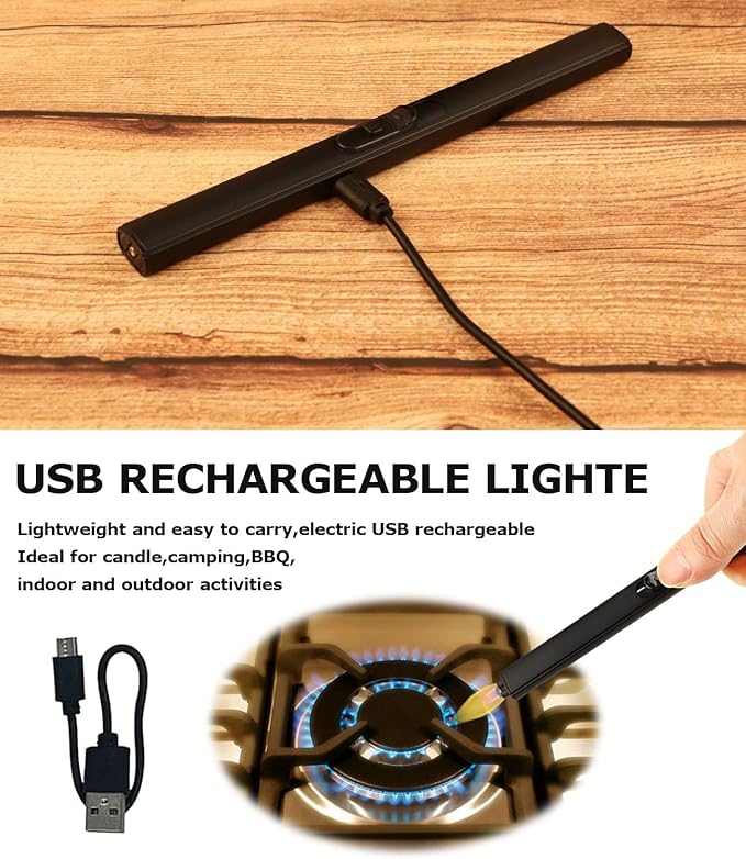 5 IN 1 Candle Wick Trimmer, Electric Candle Lighter Rechargeable, Candle Snuffer, Candle Wick Cutter, Candle Wick Dipper Accessory Candle Making Kit,with Storage Tray Plate for Gifts Candle Lovers