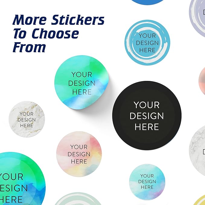 100 Custom Vinyl Stickers - Upload Your own Image, Text, Design, Logo - Personalized Logo Labels for Handmade, Packaging, Bottle, Jars, Candle, Brand Stickers (Blue Green, 1x1)