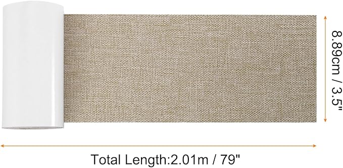 Repair Patches Repair Tape Self-Adhesive DIY Repair Patch Linen Gear Patch for Sofa, Furniture, Chair, Clothing,Tents,3.5x79 Inch,Light Brown