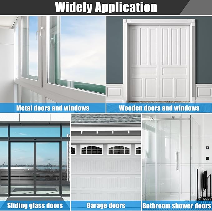 Draft Seal Tape for Doors and Windows 2 in x 10 Ft Silicone Weather Stripping Extra Thick 2mm Door Seal Strip with Strong Adhesive Draft Insulation Stopper Side Seal - Clear