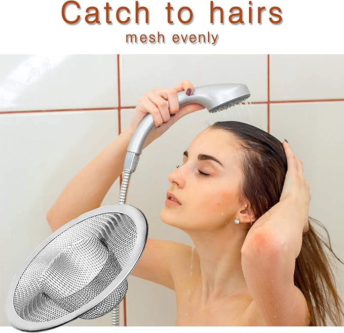 2pcs Heavy Duty Stainless Steel Slop Basket Filter Trap, 4.41" Top / 2.44" Mesh Metal Sink Strainer,Perfect for Kitchen Sink/Bathroom Bathtub Wash Basin Floor Drain Balcony Drain Hole,Utility…