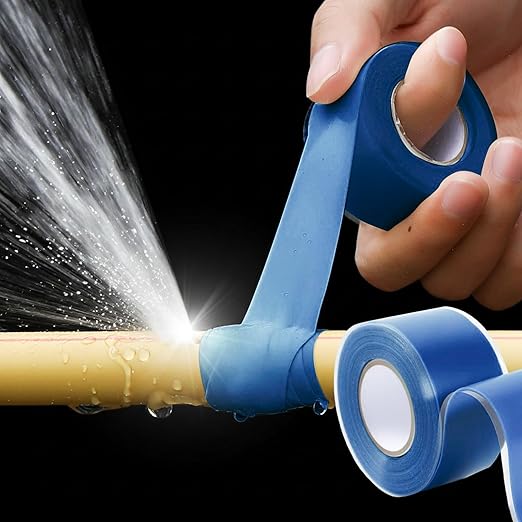 Self Fusing Silicone Tape 2 Rolls 1 in x 10' Blue Waterproof Rescue Tape Rubber Leak Silicone Self-amalgamating Tape for Plumbing, Sealing Pipes, Hose Repair, Outdoor Coax and Tool Fixation