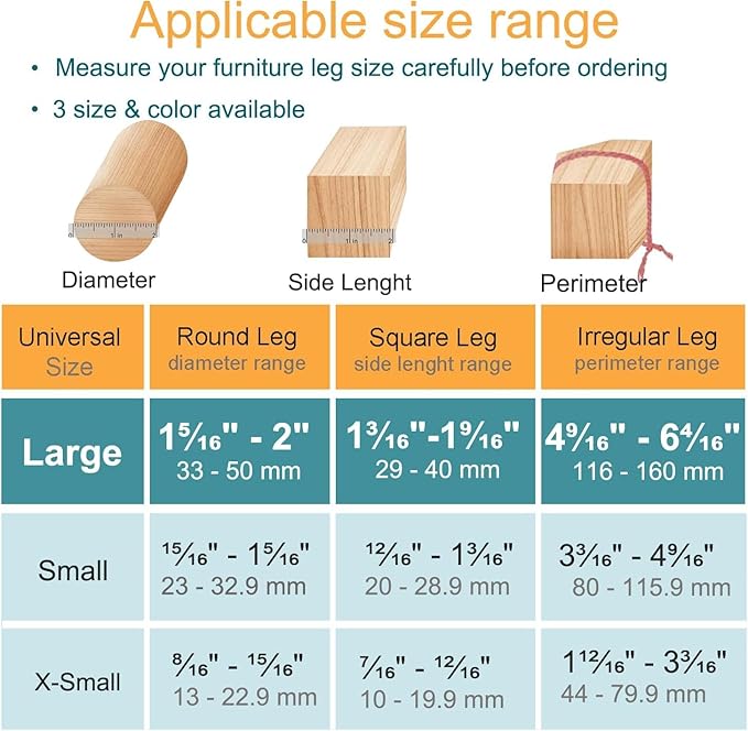 32 Pcs Silicone Chair Leg Floor Protectors for Hardwood Floors, Brown Felt Bottom Chair Leg Covers, Free Moving Table Leg Covers, Stool Leg Protectors Caps（Large fit : 1.3'' - 2''）
