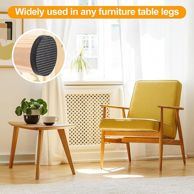 CHUNZEXI Non Slip Furniture Pads - 12 Premium Furniture Grippers Self Adhesive Rubber Furniture Feet, Anti Slide Furniture Hardwood Floor Protector for Keep Couch Stoppers (3 inch Round)