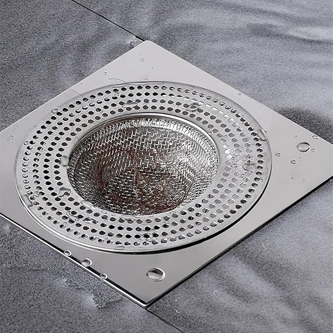 2pcs Heavy Duty Stainless Steel Slop Basket Filter Trap,3.54" Top / 1.65" Mesh Metal Sink Strainer,Perfect for Kitchen Sink/Bathroom Bathtub Wash Basin Floor Drain Balcony Drain Hole,Utility