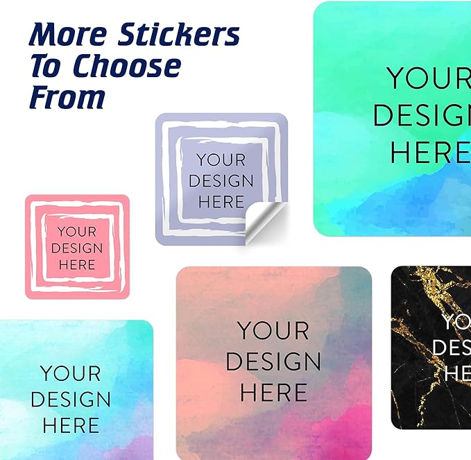 100 Custom Vinyl Stickers - Upload Your own Image, Text, Design, Logo - Personalized Logo Labels for Handmade, Packaging, Bottle, Jars, Candle, Brand Stickers (Lavender Square, 2x2)