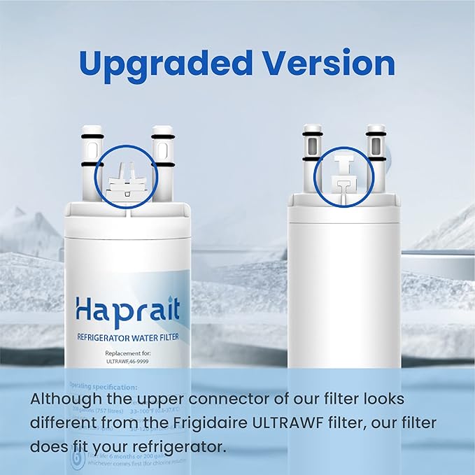 HP005 Replacement for Frigidaire ULTRAWF, Pure Source Ultra, Kenmore 9999, 469999, 46-9999, A0094E28261 Water and Ice, Height 11 inches, 4 Count