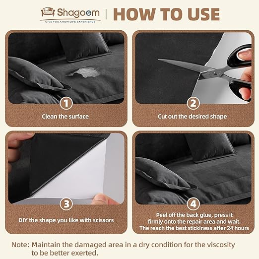 Suede Repair Patch, Large Fabric Repair Tape, Self-Adhesive Patches for Furniture, Couch, Sofa, Car Interior, Shoes, Hand Bag, Clothing (Coffee, 3.5X79 Inch)