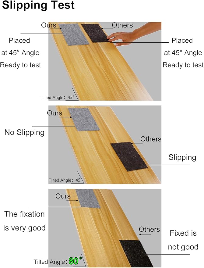Non Slip Rug Pad Grippers - Square 8x8, 1/8" Thick, (Felt + Rubber) Double Layers Area Carpet Mat Tap, Provides Protection and Cushioning for Hardwood or Tile Floors