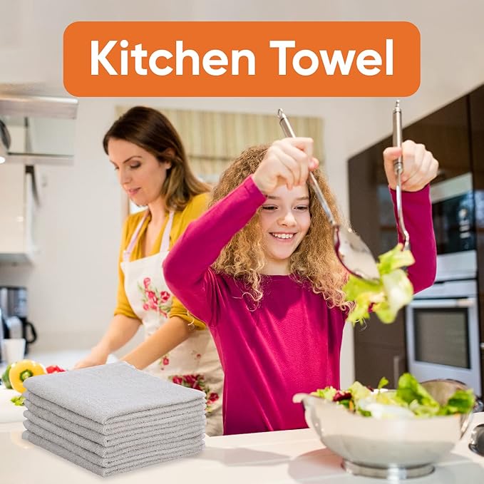 Superio Cotton Terry Washcloths Grey Towels 100% Cotton Cleaning Cloth 16" Rags Wash Clothes for Body and Face, Spa Towels, Multi Purpose (12, 12"x12")