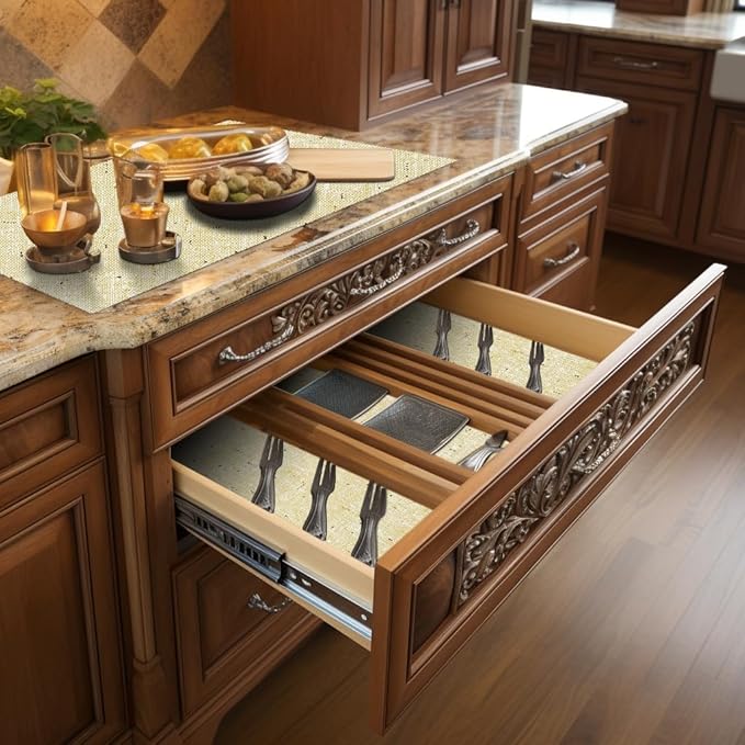 Shelf Liner Non Adhesive, 12 Inch x 10 Feet Cabinet Liners for Pantry Drawer Vanity, Drawer Liners Strong Grip Non Slip Waterproof, Shelf Liners for Kitchen Cabinets