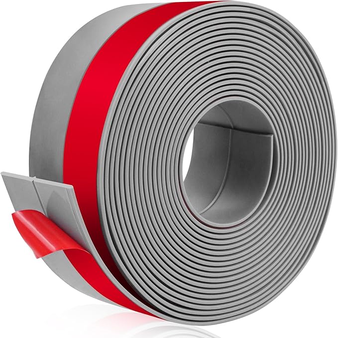 Weather Stripping Self Adhesive Door Draft Stopper Flexible Shower Door Bottom Seal Silicone Seal Strip for Sliding Glass Windows Side Gaps (Gray, 2 Inch Wide x 20 Feet Long)