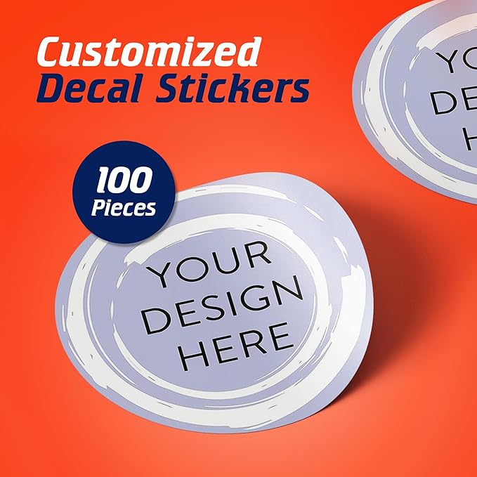 100 Custom Vinyl Stickers - Upload Your own Image, Text, Design, Logo - Personalized Logo Labels for Handmade, Packaging, Bottle, Jars, Candle, Brand Stickers (Lavender Swirls, 1.5x1.5)