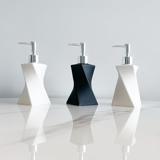 Soap Dispenser Pump Head Replacement 3 Pack, 28/400 Threads Standard Size, for Bathroom and Kitchen (Clear Silver)