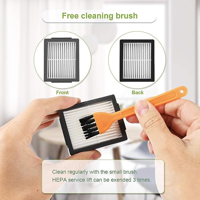 19 Pack Replacement Parts Accessories Compatible for iRobot Roomba i3 i3+ i7 i7+ i4 i6 i6+i8 i8+/Plus E5 E6 E7 J7 I E &J Series Vacuum Cleaner, 3 Set of Roller Brush & 8 HEPA Filters & 8 Side Brushes