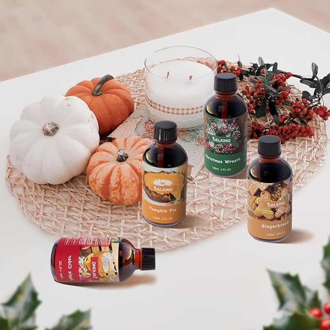 SALKING Gingerbread Fragrance Oil, 120ml (4 Fl Oz) Premium Essential Oils for Diffuser, Candle Scents for Candle Making, Soap Making Supplies, Diffuser Oil Scents, Gift for Her