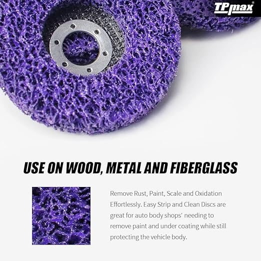 4-1/2" x7/8'' Stripping Discs Rust Remover Wheel Remove Paint and Oxidation Poly Strip Wheel Disc Abrasive Angle Grinding Wheel - 10 Pack(Purple)