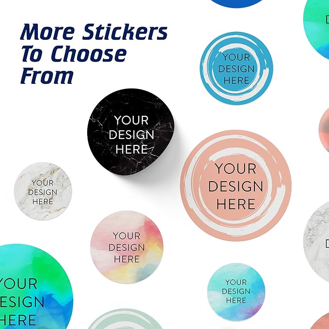 100 Custom Vinyl Stickers - Upload Your own Image, Text, Design, Logo - Personalized Logo Labels for Handmade, Packaging, Bottle, Jars, Candle, Brand Stickers (Blue Green, 4x4)