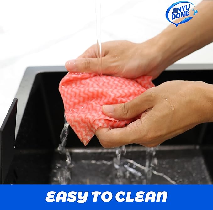 Handi Wipes Reusable Cloths, Red Disposable Kitchen Cleaning Towel Roll, Heavy Duty J Cloth,50 Count