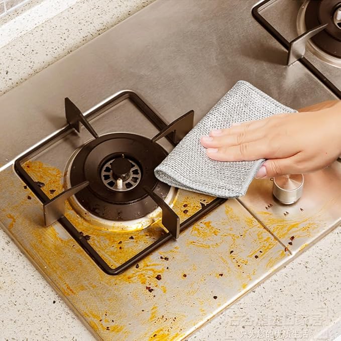 Multipurpose Wire Dishwashing Rags for Wet and Dry, 2025 New Reusable Non Scratch Wire Dishcloth, Premium Scrubbing Wire Dishwashing Rags for Scrubs Dishes, Sinks Cleans (5)