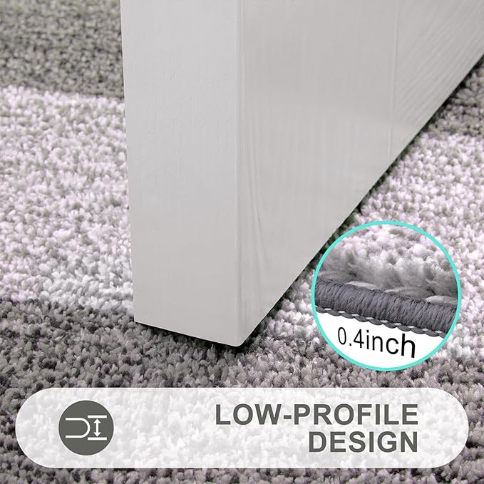Kitinjoy Indoor Outdoor Door Mat, 71x47 Non-Slip Absorbent Dirt Trapper, Low-Profile Washable Inside Entrance Front Floor Mat, Sturdy Soft Entry Doormats for Entryway, Light Grey