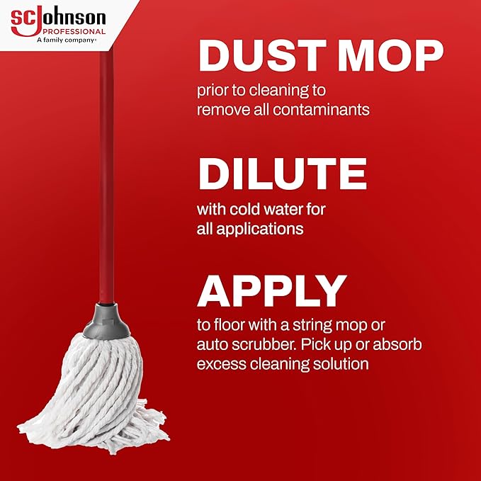 SC Johnson Professional Heavy Duty Neutral pH Floor and Surface Cleaner, Floor Cleaner Concentrate, 32 fl. oz. Bottle, Case of 6, for Professional Use Only