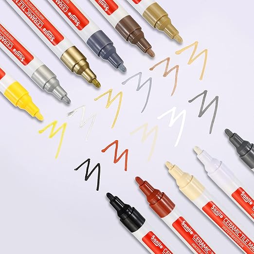 PATIKIL Grout Pen, 4 Pack Golden Tile Marker Waterproof Grout Sealer Pen Tile Repair Pens Paint Pens for Wall Floor Bathroom Kitchen Refresh