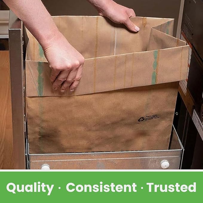 Kitchen Master Super Strong Compactor Bags (48 Pack) | Precuffed, Garbage Compactor Bags, Hardware for Kitchens, Paper Trash Bag, Kitchen Essential, Paper & Plastic Lined